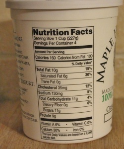 grass fed yogurt nutrition facts